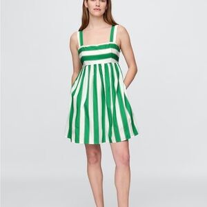 Green and White Striped Dress